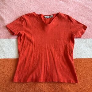 Classic Short-Sleeve Knit Top in orange